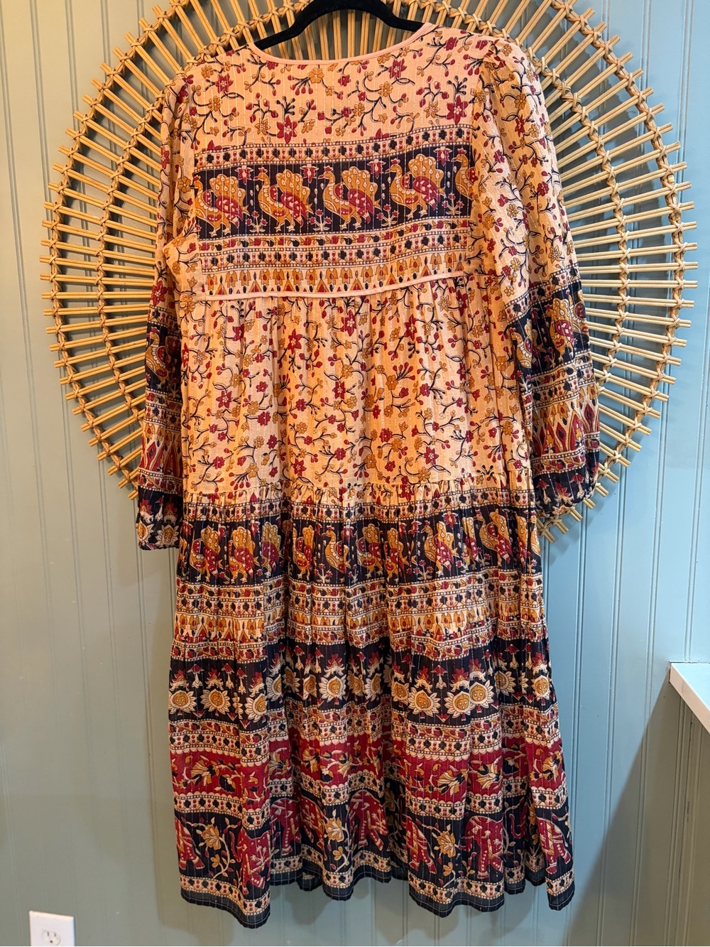 Anthropologie -Raga Advika Bohemian Print Midi Dress NWOT Small- GORGEOUS - Picture 4 of 16
